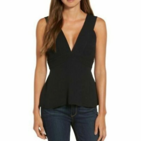 Trouve Tops - Women’s Trouve Crepe Seamed Tank Top V Neck